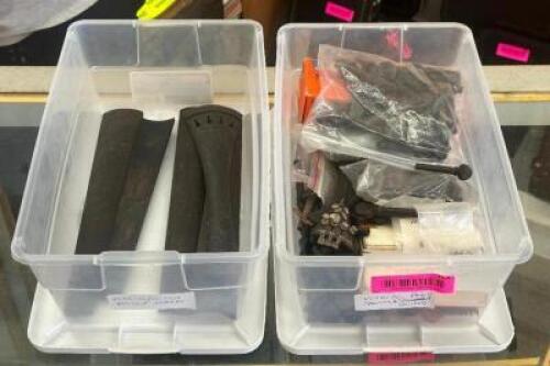 (2) BINS OF VIOLIN PEGS, TUNERS AND MUTES
