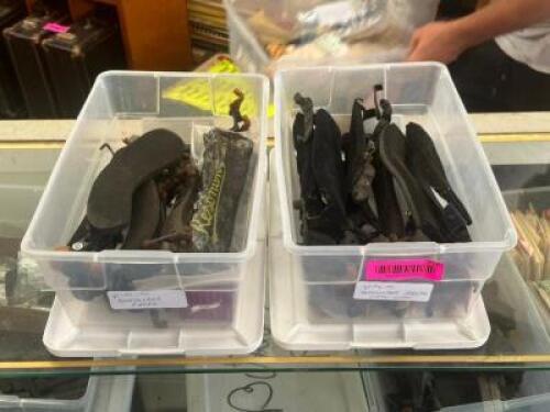 (2) BINS OF VIOLIN SHOULDER RESTS AND PARTS
