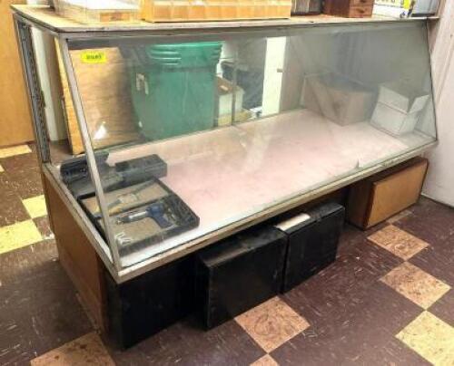 GLASS DISPLAY CASE WITH STORAGE