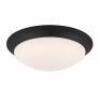 Stetson 11 in. 1-Light Satin Bronze Integrated LED Selectable CCT Ceiling Flush Mount with Frosted White Glass Diffuser