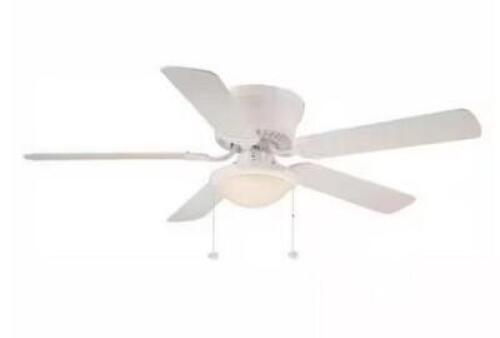 Hugger 52 in. LED Indoor White Ceiling Fan with Light Kit