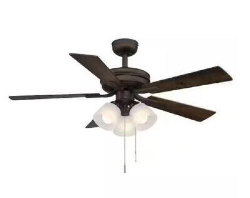 Hugger 44 in. LED Matte White Ceiling Fan