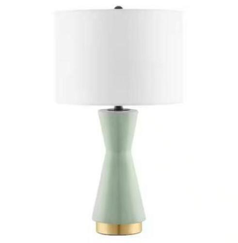 Melbourne 24 in. Sage with Gold Accents Ceramic Table Lamp