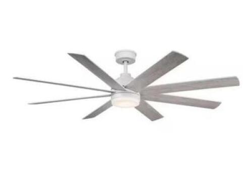 Celene 62 in. Integrated CCT LED Indoor/Outdoor Matte White Ceiling Fan with Whitewashed Oak Blades and Remote Control
