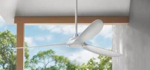 Tager 72 in. Smart Indoor/Outdoor Matte White Ceiling Fan without Light with Remote Powered by Hubspace