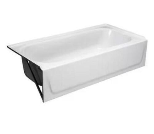 Aloha 60 in. x 30 in. Soaking Bathtub with Left Drain in White