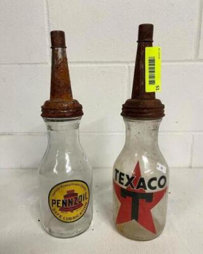(2) GAS STATION GLASS CONTAINERS