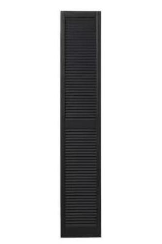 (3) - 15 in. x 71 in. Open Louvered Polypropylene Shutters Pair in Black