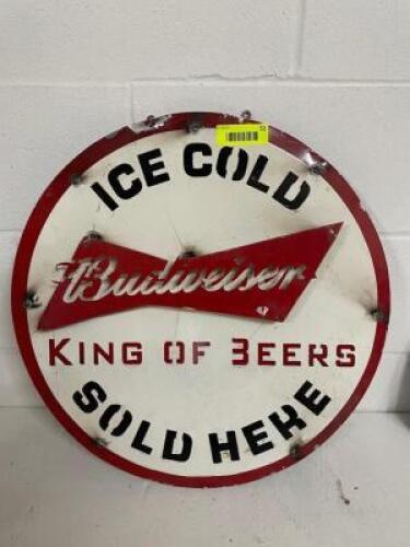 20" BUDWEISER SIGN, METAL
