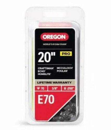 E70 Chainsaw Chain for 20in. Bar, Fits Echo, McCulloch, Homelite, Makita, Skil and others