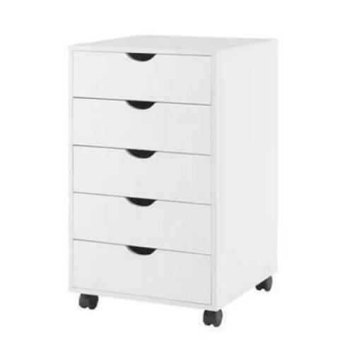 White 5 Drawer Dresser Tall Dressers for Bedroom Kids Dresser w/Storage Shelves Small Dresser for Closet Makeup Dresser