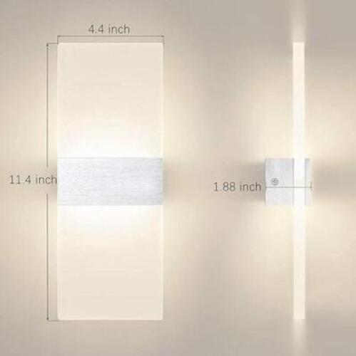 12W LED Acrylic Modern Wall Sconces Set of 2