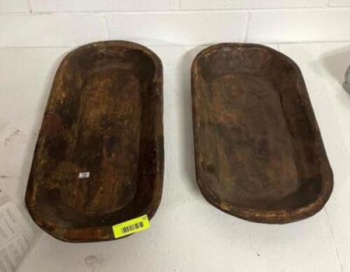 (2 PACK) 23" AND 21" WOODEN BOWL