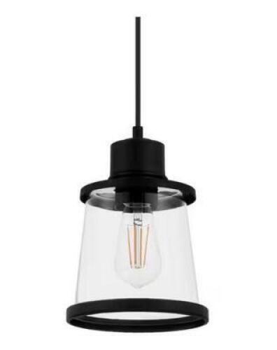 Rigby 1-Light Matte Black Mini Pendant, Farmhouse Hanging Light, Kitchen Pendant Lighting