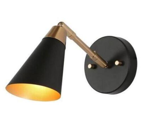 ANTHURIUM 1-LIGHT MODERN BLACK AND GOLD CONE WALL SCONCE