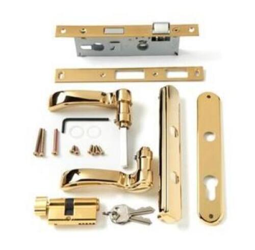 Brass Traditional Style Handle For 1 1/4" or 1 1/2" Thick Andersen Aluminum Storm Doors Manufactured After 2004