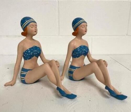(2 PACK) BEACH LADY DECORATION, 8" X 9"