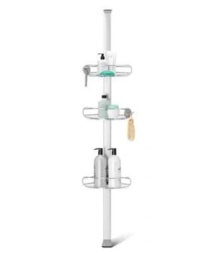 5 ft. to 8 ft. Tension Shower Caddy, Stainless Steel and Anodized Aluminum