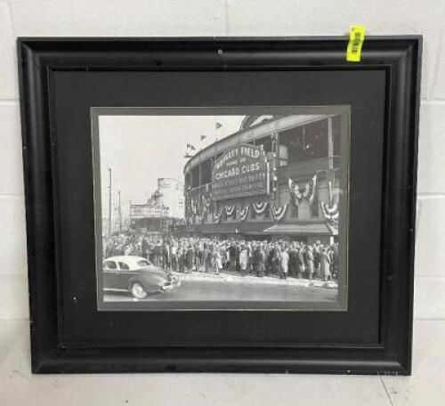 30" X 26" WRIGLEY FIELD FRAMED PICTURE