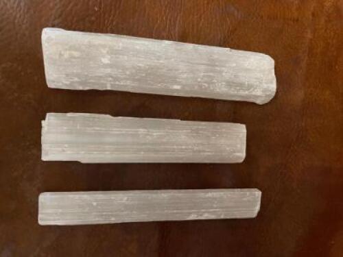 (3) SELINTE MINERAL CHUNKS - 9" X 2"