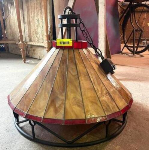 23" X 19" DECORATIVE GLASS/METAL BAR LIGHT FROM APPLEBEES