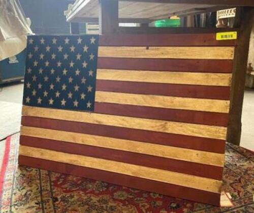 36" X 25" AMERICAN FLAG SIGN, WOOD