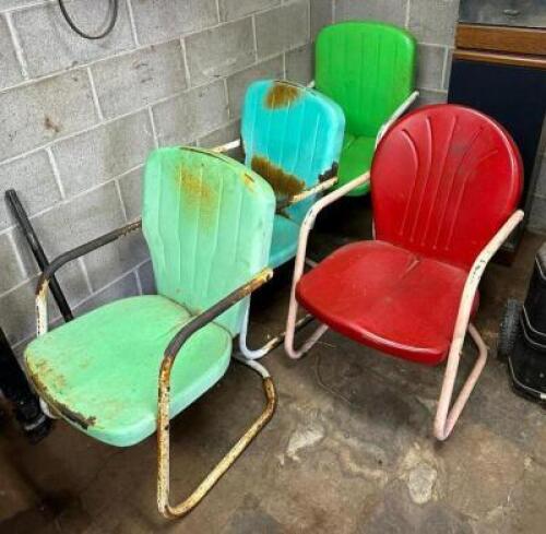 (4) VINTAGE METAL CHAIRS
