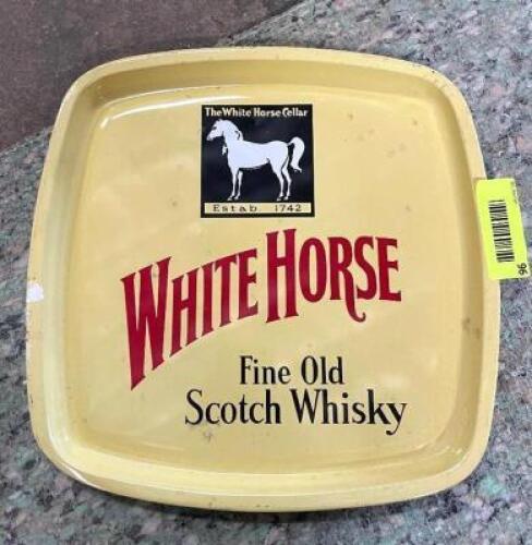 WHITE HORSE WHISKEY 8" X 8" METAL TRAY