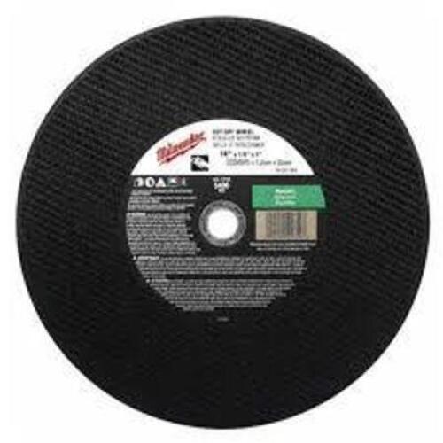 DESCRIPTION: (1) CUT-OFF WHEEL BRAND/MODEL: MILWAUKEE #49-94-1470 INFORMATION: 10X, METAL SIZE: 14" X 1/8" RETAIL$: $31.49 EA QTY: 1