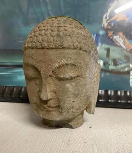 CONCRETE BUDDAH STATUE - 7"X 9"
