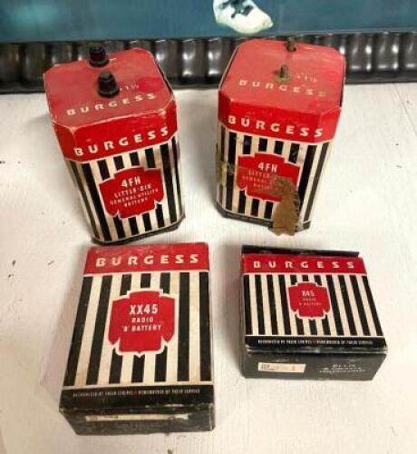 (4 PACK) VINTAGE BURGESS BATTERIES