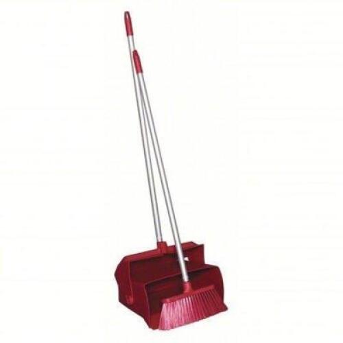 DESCRIPTION: (1) LOBBY BROOM AND DUST PAN BRAND/MODEL: REMCO #53UD07 SIZE: 37 in Broom Handle Lg, Polyester, Red Bristle, Red Dust Pan RETAIL$: $127.2