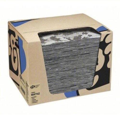 DESCRIPTION: (1) CASE OF (100) ABSORBENT MAT BRAND/MODEL: PIG #30PZ92 SIZE: 33 oz Volume Absorbed Per Pad, 26 gal (100 Pads), Dispenser Box, Gray, 100