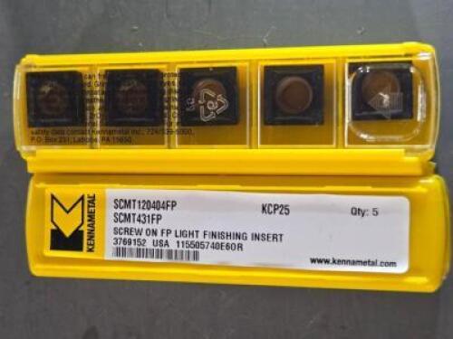 DESCRIPTION: (15) CARBIDE TURNING INSERTS BRAND/MODEL: KENNAMETAL SCMT431FP RETAIL$: $702.30 QTY: 15