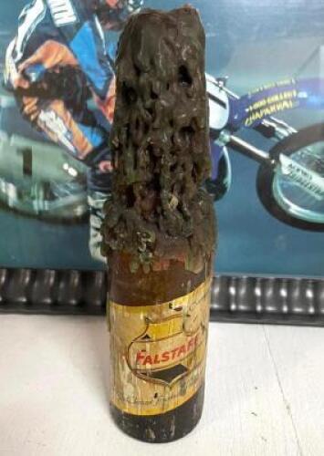 FALSTAFF BEER BOTTLE, COVERED IN WAX - VINTAGE