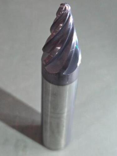 DESCRIPTION: (2) SOLID CARBIDE TAPER FORM BARREL CUTTER END MILLS BRAND/MODEL: ACCUPRO 03328267 SIZE: 15 DEG ANG./SIDE 0.6250" SM END DIA 0.9834 " LOC