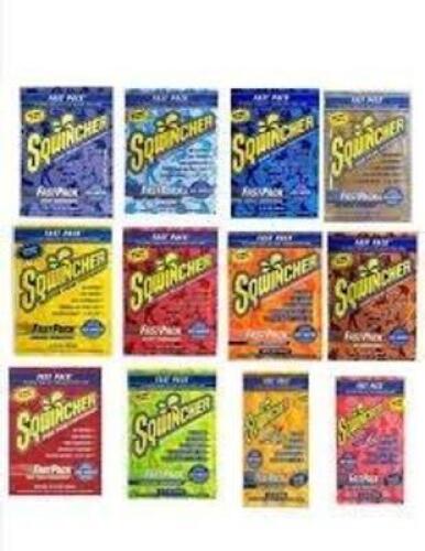 DESCRIPTION: (2) BOX OF (50) SINGLE SERVE SPORTS DRINK CONCENTRATE POWDER BRAND/MODEL: SQWINCHER FAST PACK #10U594 INFORMATION: MIXED BERRY SIZE: .6 O