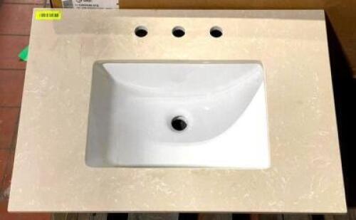 3-HOLE SINGLE BOWL VANITY TOP