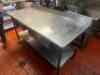 DESCRIPTION 72" X 30" ALL STAINLESS TABLE W/ 4" BACK SPLASH SIZE 72" X 30" LOCATION KITCHEN QTY 1 - 2