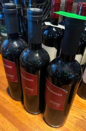 DESCRIPTION (3) BOTTLES OF CUSUMANO SYRAG THIS LOT IS: SOLD BY THE PIECE LOCATION ROOM 1 QTY 3