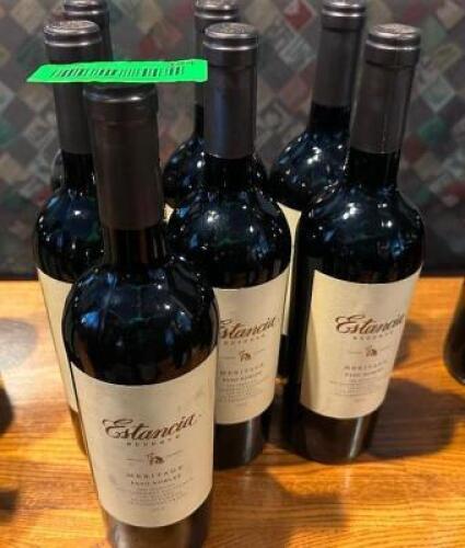 DESCRIPTION (7) BOTTLES OF ESTANCIA RESERVE MERITAGE PASO ROBLES THIS LOT IS: SOLD BY THE PIECE LOCATION ROOM 1 QTY 7