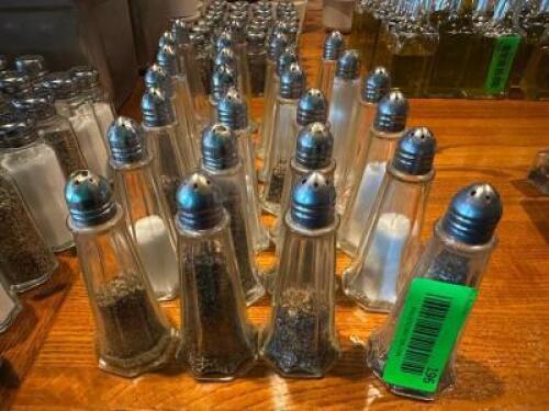 DESCRIPTION (28) GLASS SALT AND PEPPER SHAKERS. THIS LOT IS: SOLD BY THE PIECE LOCATION ROOM 1 QTY 28