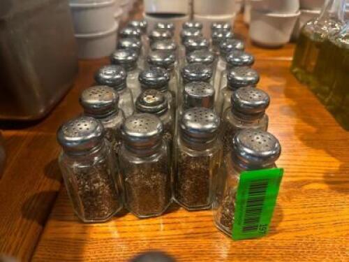 DESCRIPTION (28) GLASS SALT AND PEPPER SHAKERS. THIS LOT IS: SOLD BY THE PIECE LOCATION ROOM 1 QTY 28