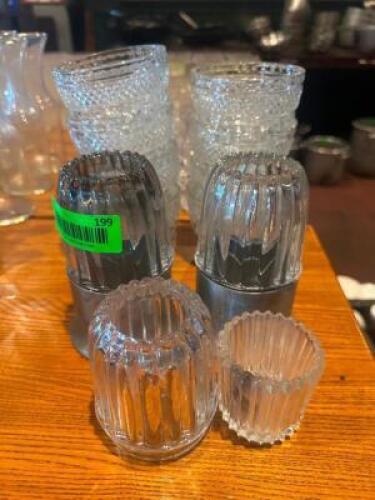 DESCRIPTION (1) LOT OF ASSORTED GLASS VOTIVES THIS LOT IS: ONE MONEY LOCATION ROOM 1 QTY 1