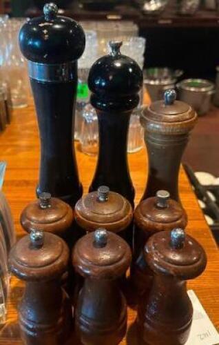 DESCRIPTION (9) ASSORTED PEPPER MILLS THIS LOT IS: SOLD BY THE PIECE LOCATION ROOM 1 QTY 9