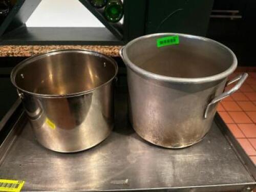 DESCRIPTION (2) ASSORTED STOCK POTS. THIS LOT IS: ONE MONEY LOCATION ROOM 1 QTY 1