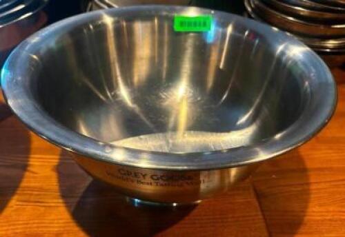 DESCRIPTION (3) 16" STAINLESS GREY GOOSE LOGO BAR BOWLS SIZE 16" THIS LOT IS: SOLD BY THE PIECE LOCATION ROOM 1 QTY 3