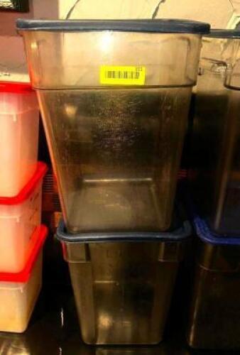 DESCRIPTION (2) 22 QT PLASTIC CONTAINER SW/ LIDS SIZE 22 QT THIS LOT IS: SOLD BY THE PIECE LOCATION ROOM 1 QTY 2