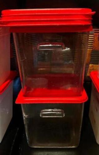 DESCRIPTION (2) 8 QT PLASTIC CONTAINERS W/ LIDS SIZE 8 QT THIS LOT IS: SOLD BY THE PIECE LOCATION ROOM 1 QTY 2