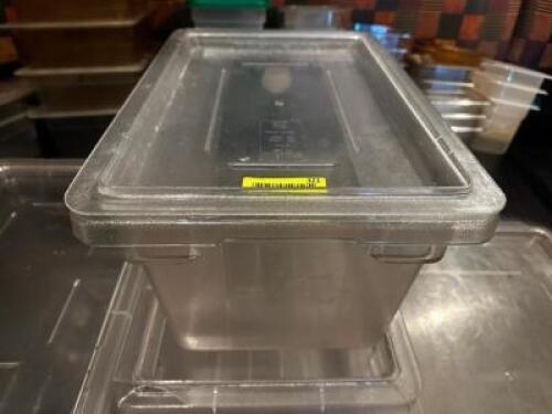 DESCRIPTION (4) 8 GALLON PLASTIC CONTAINERS W/ LIDS THIS LOT IS: SOLD BY THE PIECE LOCATION ROOM 1 QTY 4